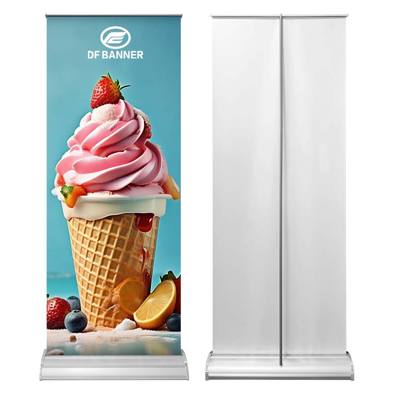 Newly Floor Wide Base Standing Banner Outdoor Horizontal Roll Up Banner Indoor Roll Up Stand Display