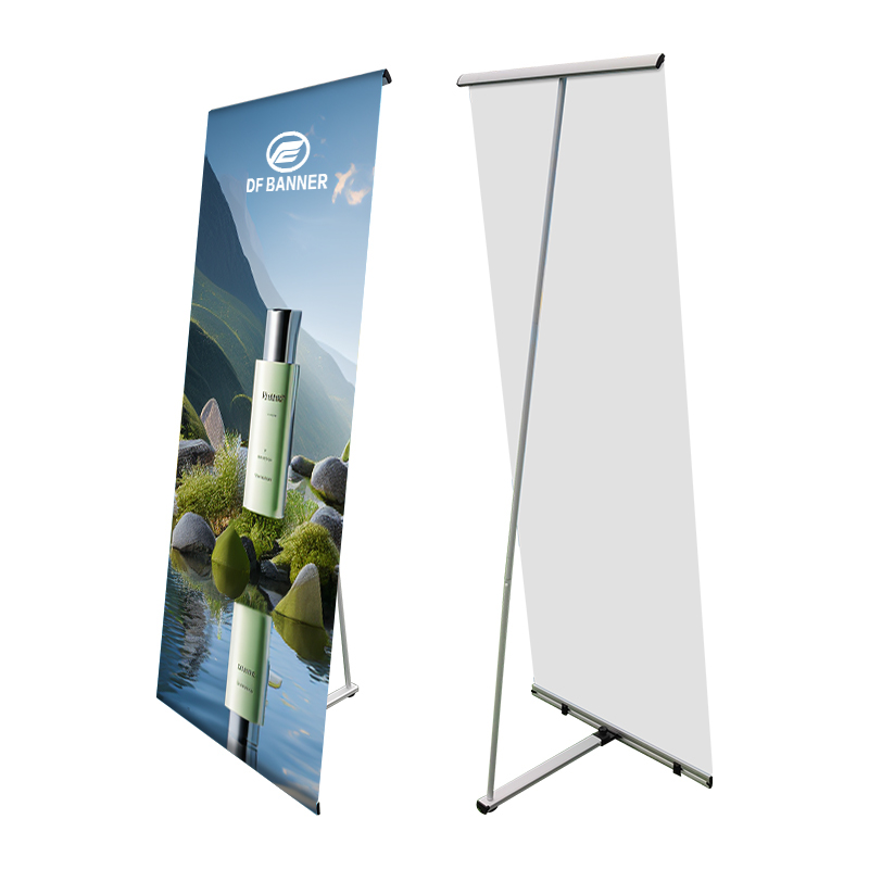 L-shaped aluminium frame banner display