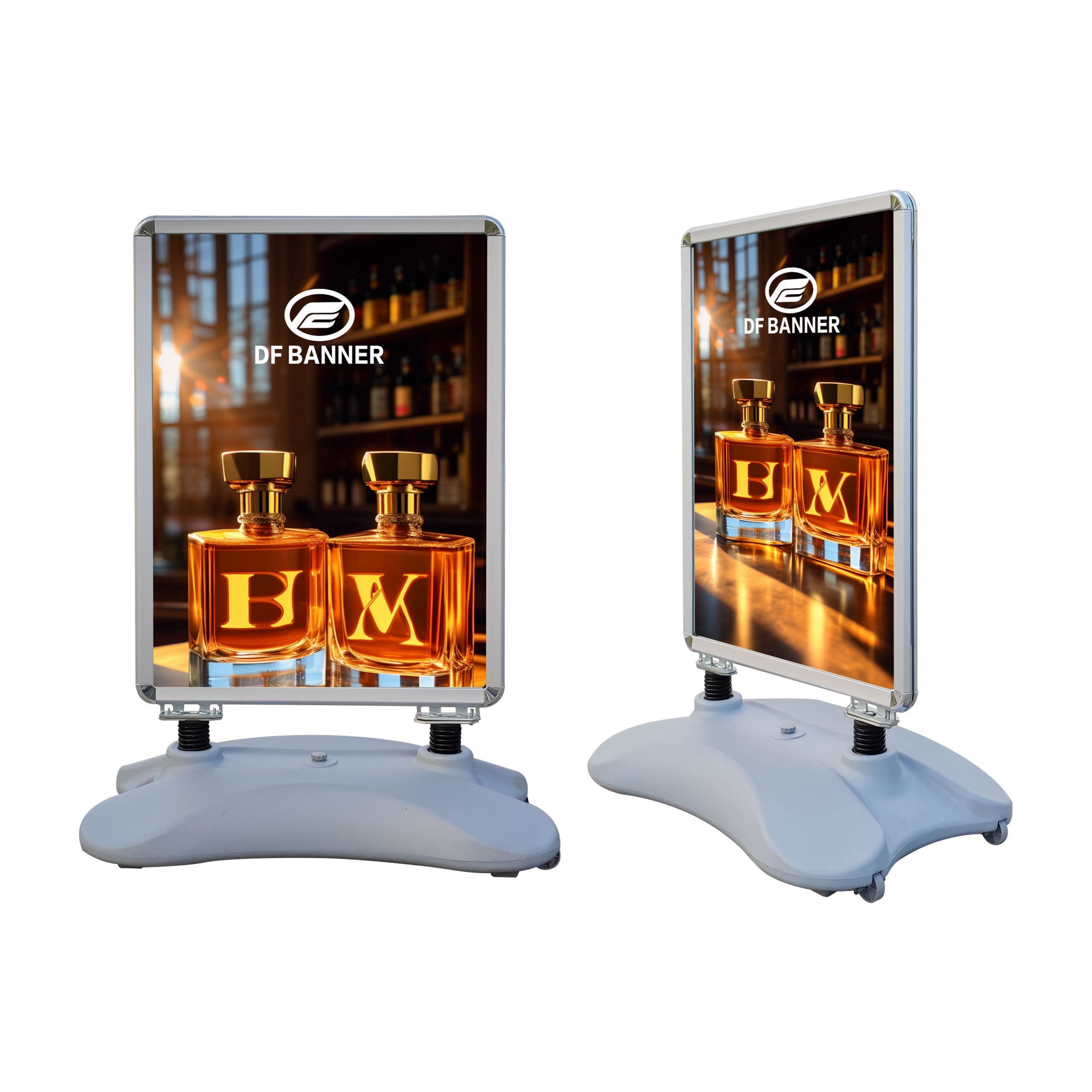 Double-sided three-dimensional water-based poster stand