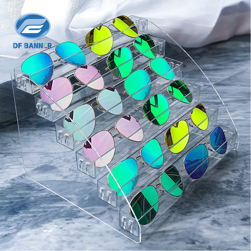 6 Layers Clear Durable Acrylic Sunglasses Storage Case