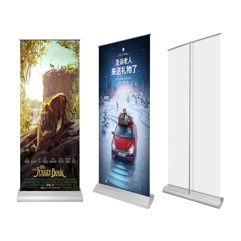 Portable Luxury Aluminium Roll up Banner Stand Wide Base Advertising Display Banner Stand Retractable Banner Stand