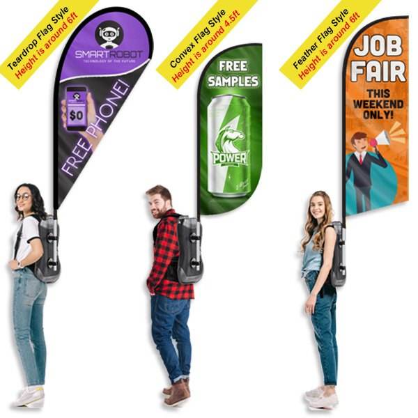 Custom Backpack Flag | Portable Advertising Flag Banner for Outdoor Events, Promotions & Brand Marketing